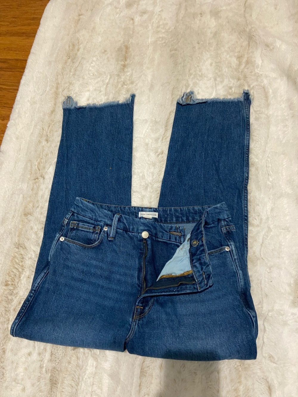 Good American Dark Blue Ankle Cropped Jeans